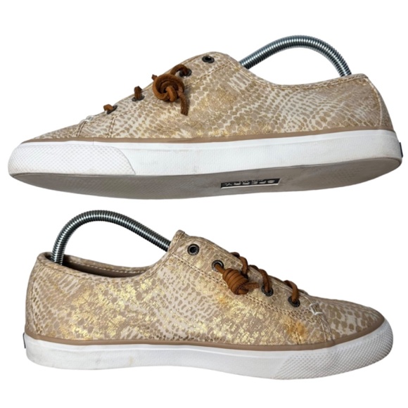 Sperry | Snakeskin Reptile-Inspired Low-Top Sneakers - Size 10 - Picture 5 of 9